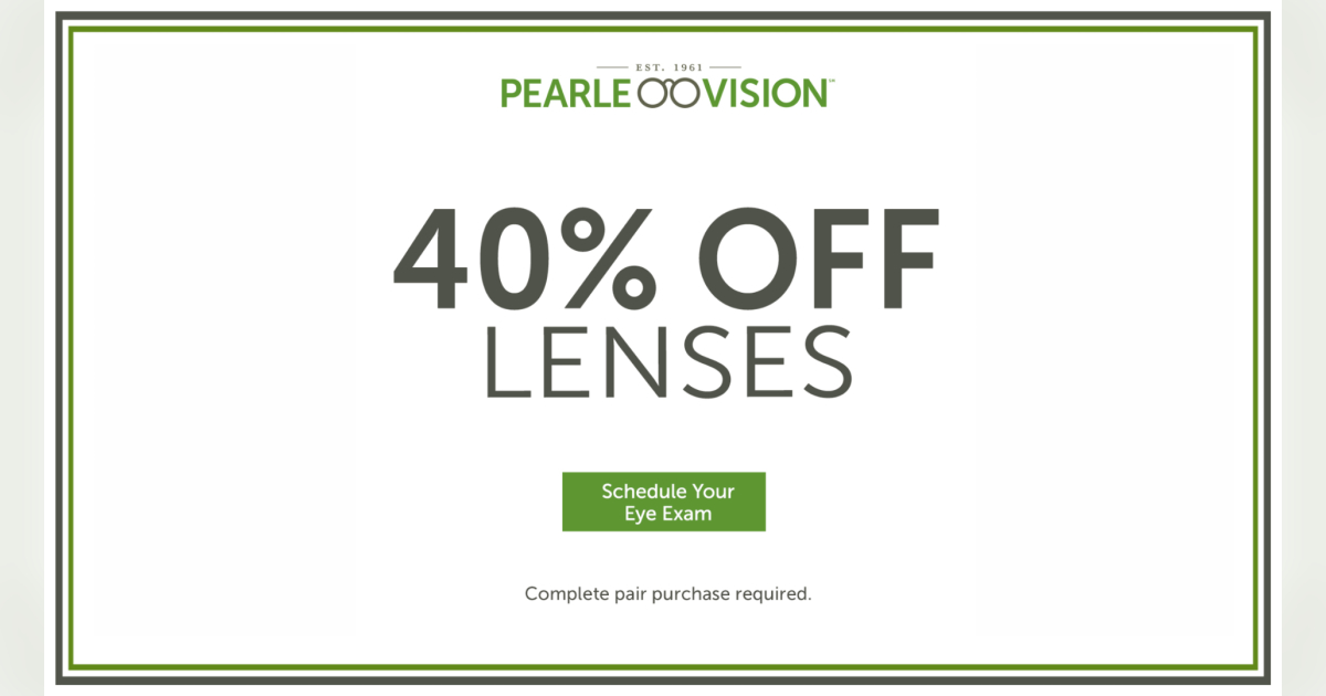 Pearle Vision Campaign 815 40 off Lenses EN 1200x630 1